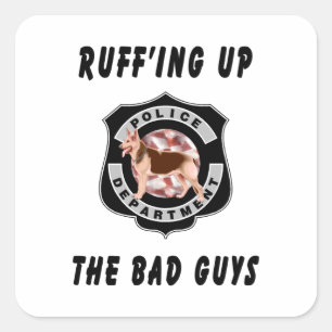 Pegatina Cuadrada Perro de policía K9