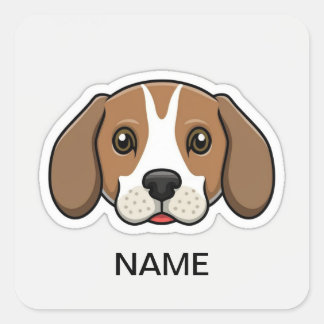 Pegatina Cuadrada Perro de remolino personalizado