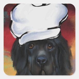 Pegatina Cuadrada Perro de Terranova