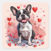 Perro del día de San Valentín Boston Terrier