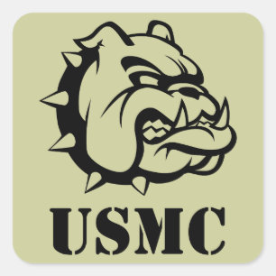 Pegatina Cuadrada Perro del USMC