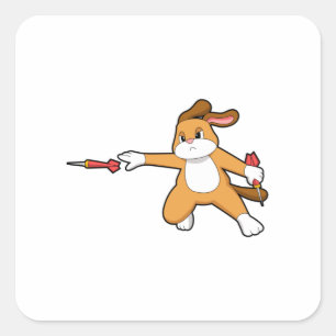Pegatina Cuadrada Perro en Dardos con Dart.PNG