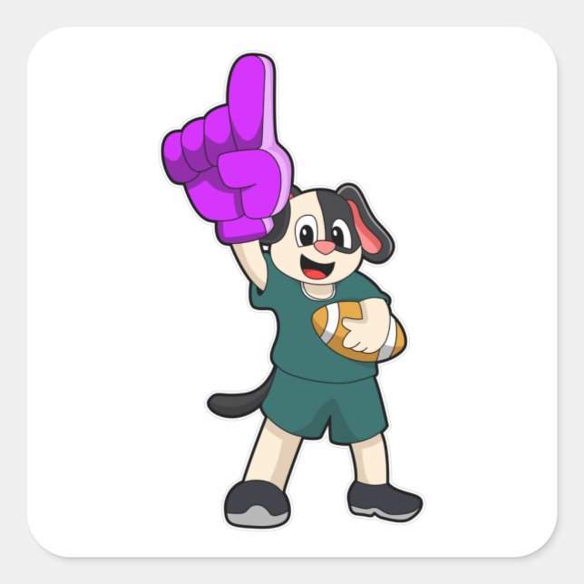 Pegatina Cuadrada Perro en deportes de fútbol (Anverso)