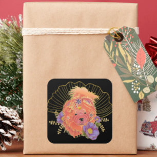 Pegatina Cuadrada Perro GINKGO SPIRIT Chow