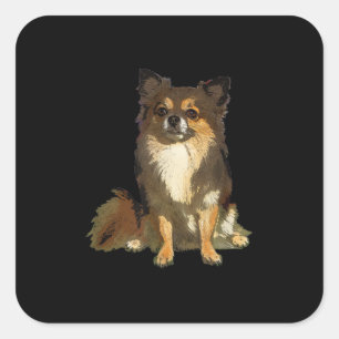 Pegatina Cuadrada Perro gráfico chihuahua, un lindo Personalizado y