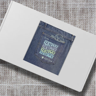 Pegatina Cuadrada Perro Kentucky en Jean Pocket Classic Square Pegat