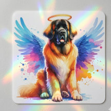 Perro Leonberger Angel Acuarela