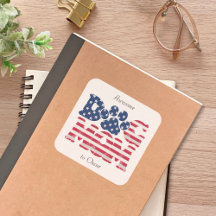 Perro Mamá Bandera Americana Grunge Azul Blanco Ro