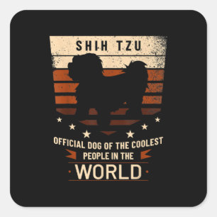 Pegatina Cuadrada Perro Oficial Shih Tzu De Las Personas Más Coolada