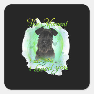 Pegatina Cuadrada Perro Schnauzer - Te amé la camiseta