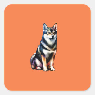 Pegatina Cuadrada Perro vallhund sueco