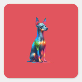 Pegatina Cuadrada Perro Xoloitzcuintli