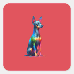 Pegatina Cuadrada Perro Xoloitzcuintli