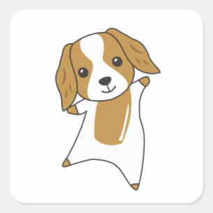 Pegatina Cuadrada Perros adorados con perros adoradores animales de