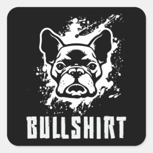 Pegatina Cuadrada Perros de perro de la camiseta del Bulldog francés