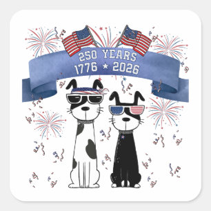 Pegatina Cuadrada Perros geniales del 250º aniversario