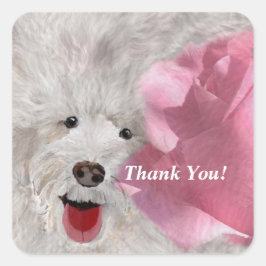 Pegatina Cuadrada Perros y Rosas