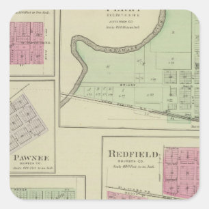 Pegatina Cuadrada Perry, Memphis, Pawnee, Bronson, Redfield, Kansas