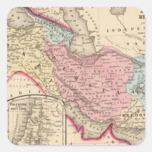 Pegatina Cuadrada Persia, Turquía, Afganistán, Beloochistan