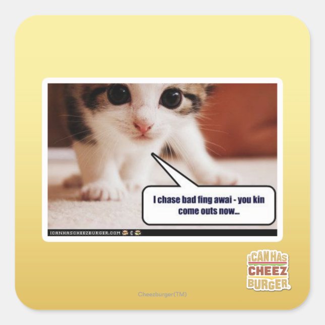 Pegatina Cuadrada Persigo a los aficionados al golf (Anverso)