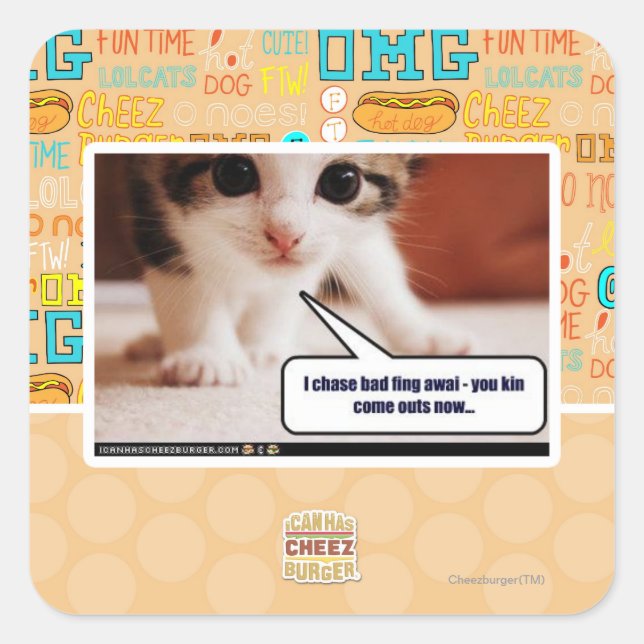 Pegatina Cuadrada Persigo a los aficionados al golf (Anverso)