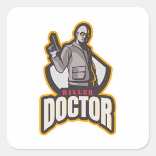 Pegatina Cuadrada Personaje de juego Emblema de juego Logotipo de ju