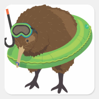 Pegatina Cuadrada Personajes del libro Kiwi Simile