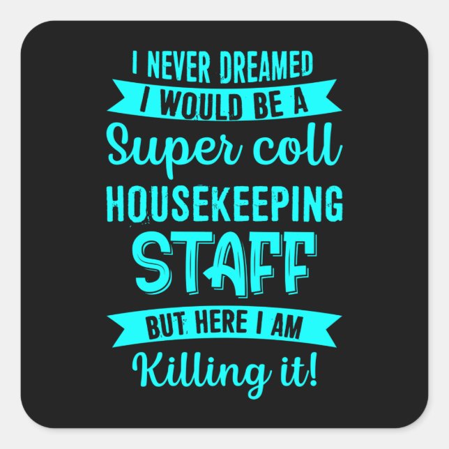 Pegatina Cuadrada Personal de mantenimiento de la casa Mano de casa  (Anverso)