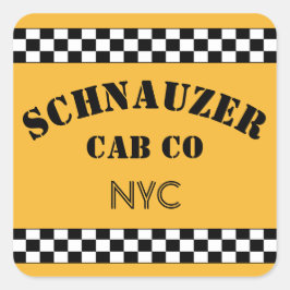 Pegatina Cuadrada Personalizable Checker Cab