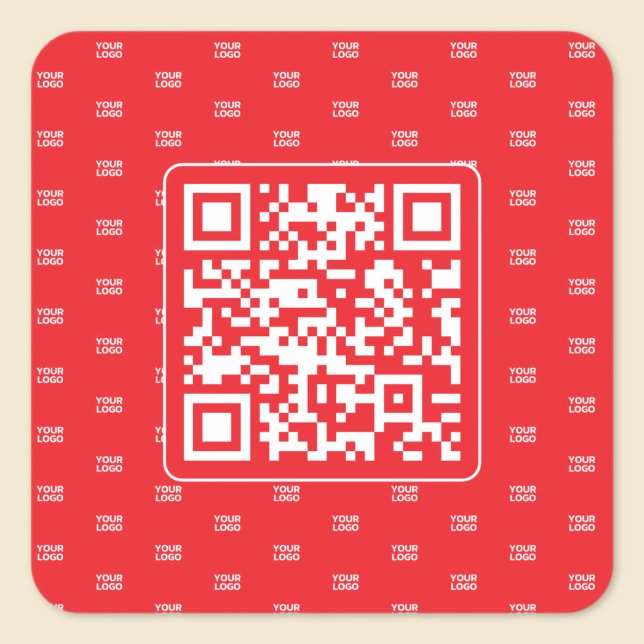 Pegatina Cuadrada Personalizable de código QR con su logotipo o imag (Subido por el creador)