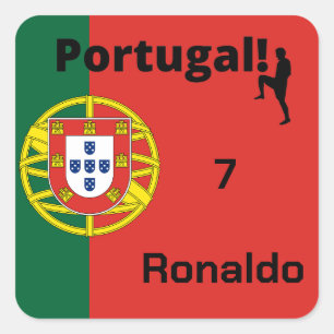 Pegatina Cuadrada Personalizable de fútbol de Portugal