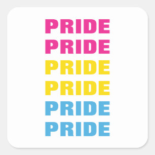 Pegatina Cuadrada PERSONALIZABLE del Orgullo LGBTQ Pansexual - Texto