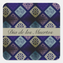 Pegatina Cuadrada Personalizable Dia de los Muertos de México