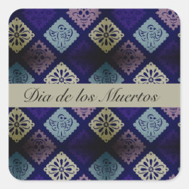Pegatina Cuadrada Personalizable Dia de los Muertos de México