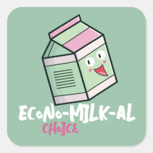 Pegatina Cuadrada Personalizable "Elección Econo-Milk-al"
