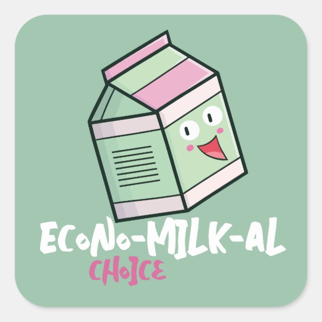 Pegatina Cuadrada Personalizable "Elección Econo-Milk-al" (Anverso)