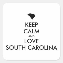 PEGATINA CUADRADA PERSONALIZABLE MANTENGA LA CALMA Y AME A CAROLINA 
