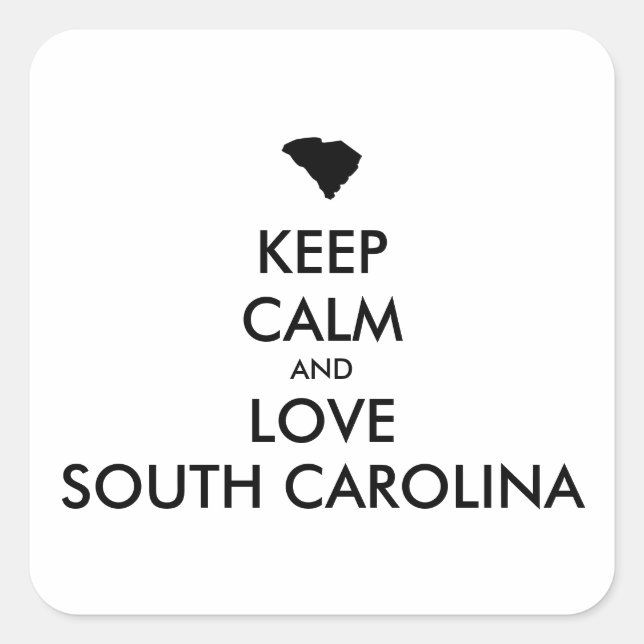 PEGATINA CUADRADA PERSONALIZABLE MANTENGA LA CALMA Y AME A CAROLINA  (Anverso)