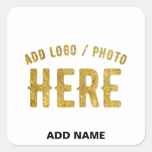 PEGATINA CUADRADA PERSONALIZABLE MODERNO ESTILO BLANCO VERIFICADO MA
