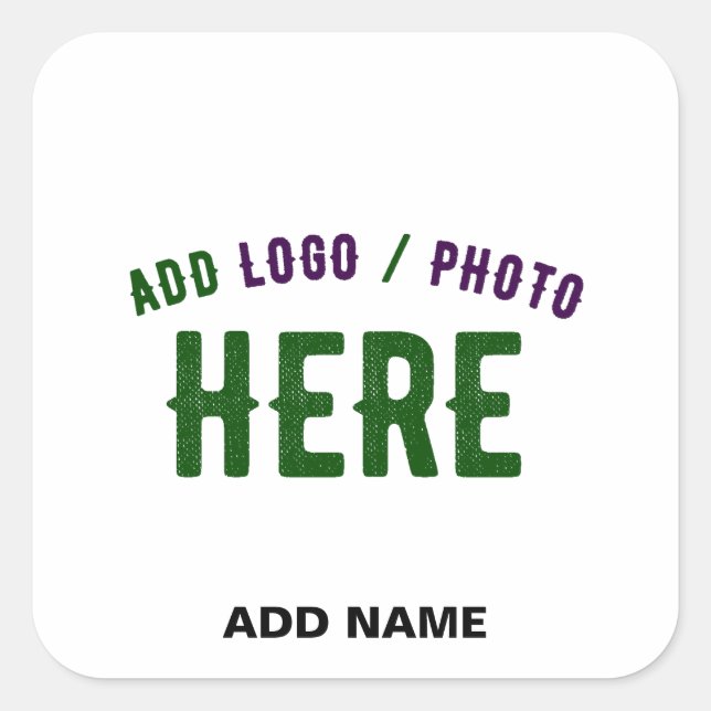 PEGATINA CUADRADA PERSONALIZABLE MODERNO ESTILO BLANCO VERIFICADO MA (Anverso)