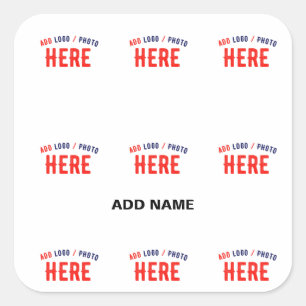 PEGATINA CUADRADA PERSONALIZABLE MODERNO ESTILO BLANCO VERIFICADO MA
