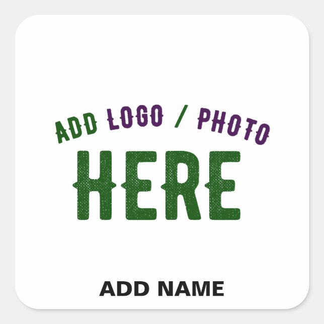 PEGATINA CUADRADA PERSONALIZABLE MODERNO ESTILO BLANCO VERIFICADO MA (Anverso)