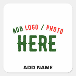 PEGATINA CUADRADA PERSONALIZABLE MODERNO ESTILO BLANCO VERIFICADO MA