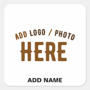 PEGATINA CUADRADA PERSONALIZABLE MODERNO ESTILO BLANCO VERIFICADO MA