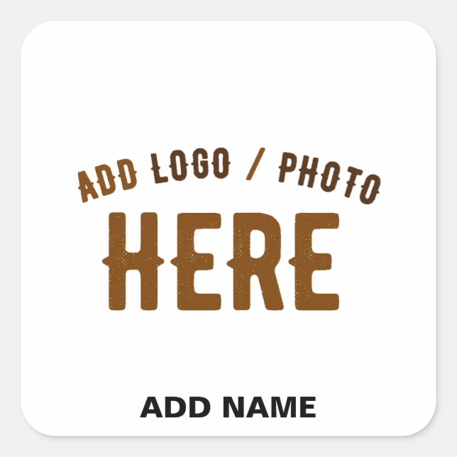 PEGATINA CUADRADA PERSONALIZABLE MODERNO ESTILO BLANCO VERIFICADO MA (Anverso)