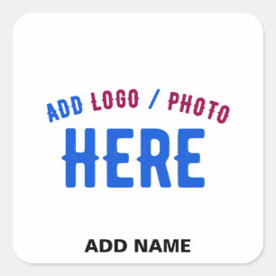 PEGATINA CUADRADA PERSONALIZABLE MODERNO ESTILO BLANCO VERIFICADO MA