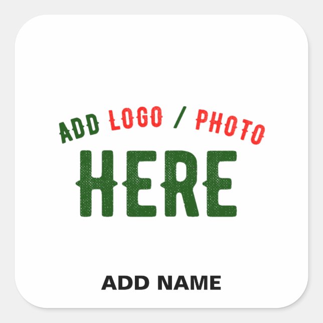 PEGATINA CUADRADA PERSONALIZABLE MODERNO ESTILO BLANCO VERIFICADO MA (Anverso)