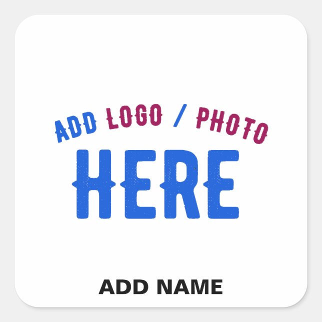 PEGATINA CUADRADA PERSONALIZABLE MODERNO ESTILO BLANCO VERIFICADO MA (Anverso)