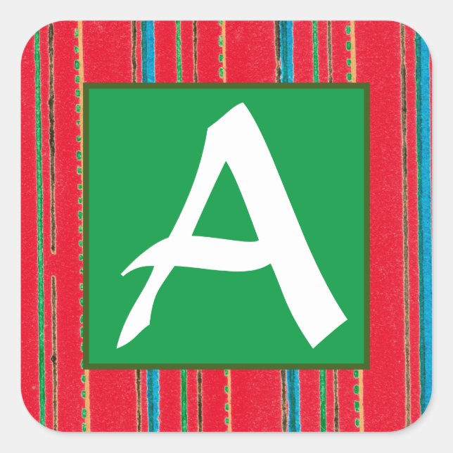PEGATINA CUADRADA PERSONALIZABLE NAVIDAD INICIAL (Anverso)