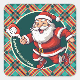 Pegatina Cuadrada Personalizable 🎅 Navidades pickleball